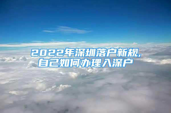 2022年深圳落户新规,自己如何办理入深户