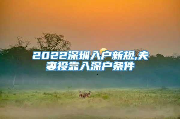 2022深圳入户新规,夫妻投靠入深户条件