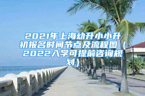 2021年上海幼升小小升初报名时间节点及流程图（2022入学可提前咨询规划）