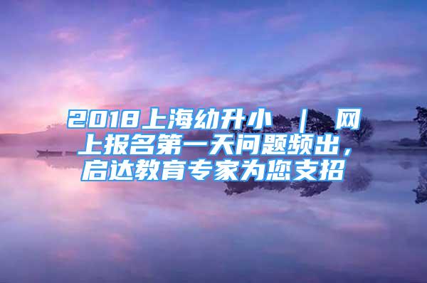 2018上海幼升小 ｜ 网上报名第一天问题频出，启达教育专家为您支招