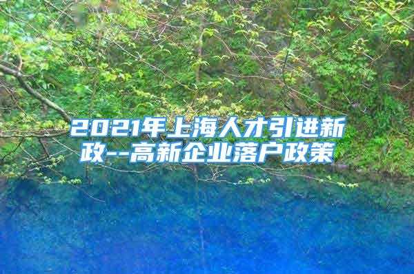 2021年上海人才引进新政--高新企业落户政策