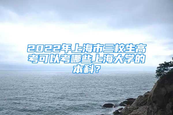 2022年上海市三校生高考可以考哪些上海大学的本科？