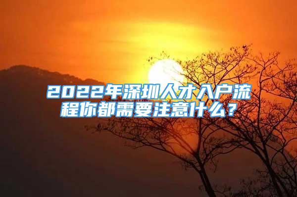 2022年深圳人才入户流程你都需要注意什么？