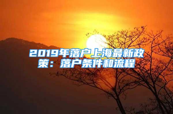 2019年落户上海最新政策：落户条件和流程