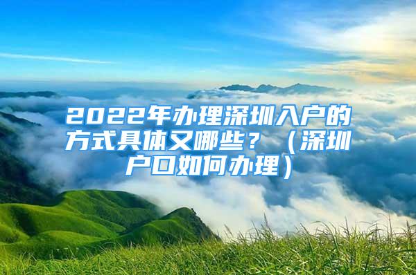 2022年办理深圳入户的方式具体又哪些？（深圳户口如何办理）