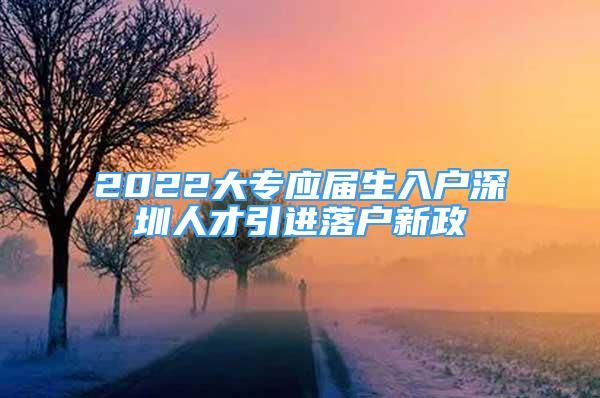 2022大专应届生入户深圳人才引进落户新政