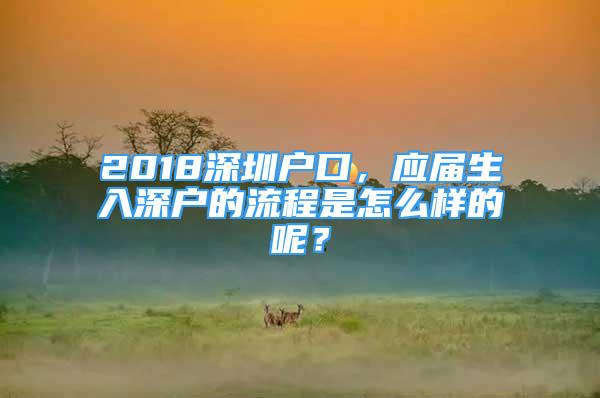 2018深圳户口，应届生入深户的流程是怎么样的呢？