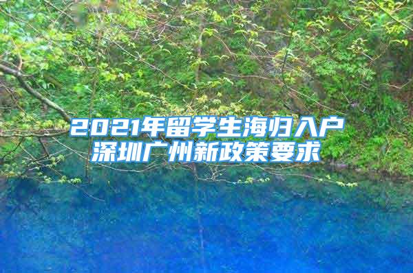 2021年留学生海归入户深圳广州新政策要求