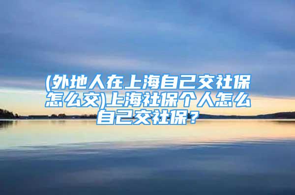 (外地人在上海自己交社保怎么交)上海社保个人怎么自己交社保？