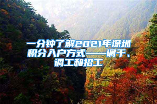 一分钟了解2021年深圳积分入户方式——调干、调工和招工