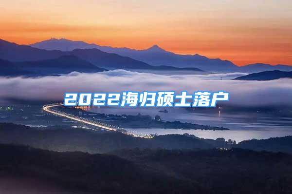 2022海归硕士落户