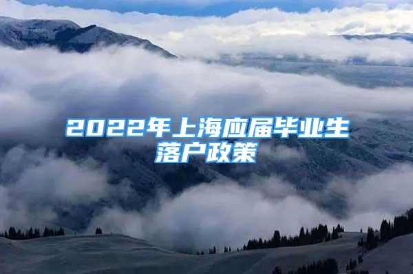 2022年上海应届毕业生落户政策