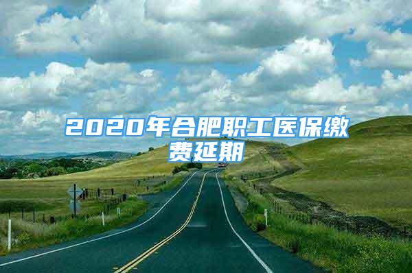 2020年合肥职工医保缴费延期