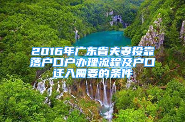 2016年广东省夫妻投靠落户口户办理流程及户口迁入需要的条件