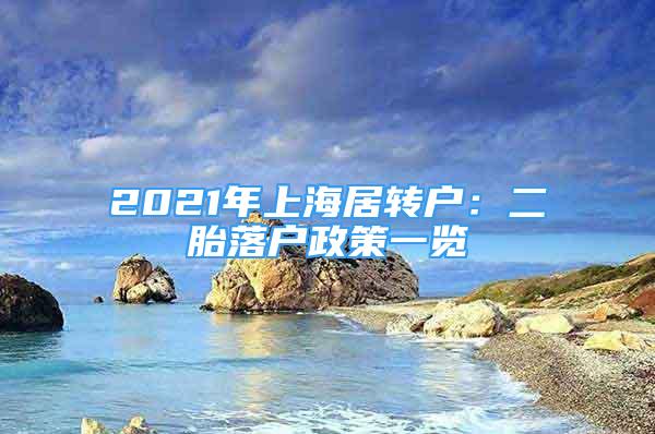 2021年上海居转户：二胎落户政策一览