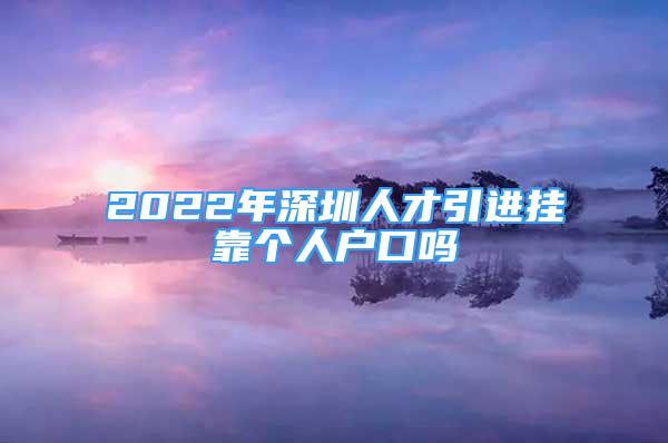 2022年深圳人才引进挂靠个人户口吗