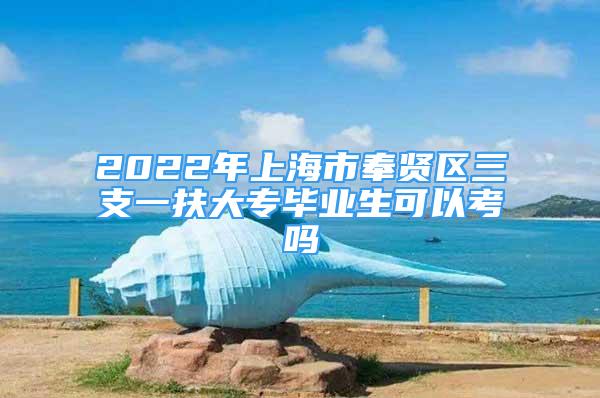 2022年上海市奉贤区三支一扶大专毕业生可以考吗