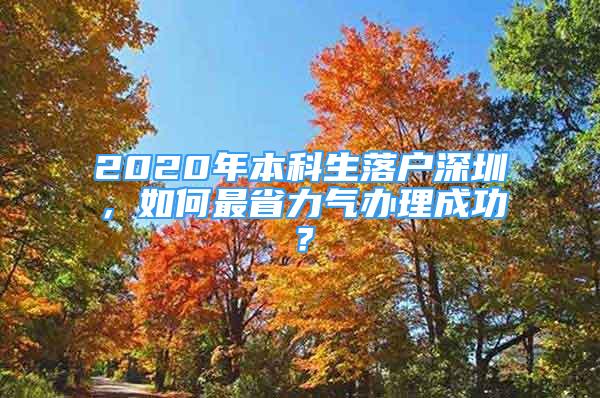 2020年本科生落户深圳，如何最省力气办理成功？