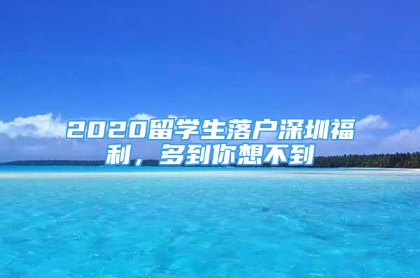 2020留学生落户深圳福利，多到你想不到