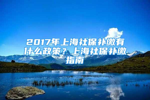 2017年上海社保补缴有什么政策？上海社保补缴指南