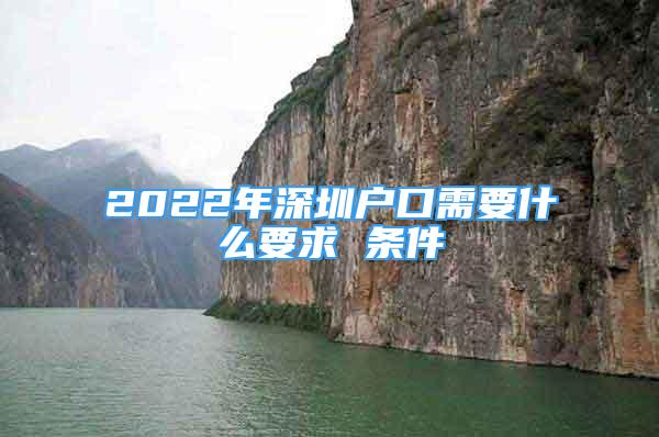 2022年深圳户口需要什么要求 条件