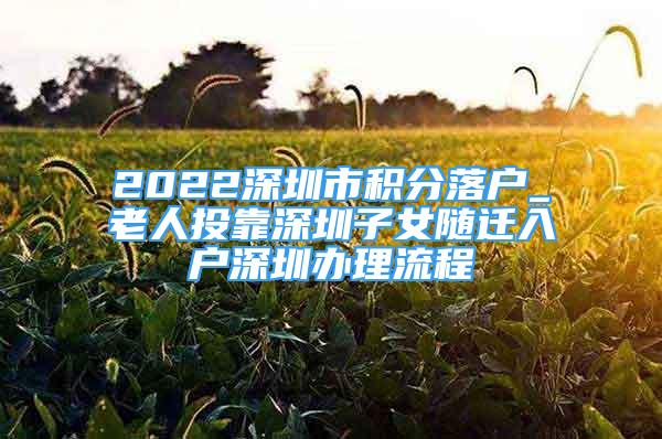 2022深圳市积分落户_老人投靠深圳子女随迁入户深圳办理流程