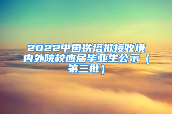 2022中国铁塔拟接收境内外院校应届毕业生公示（第三批）