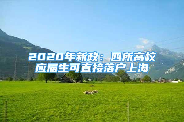 2020年新政：四所高校应届生可直接落户上海