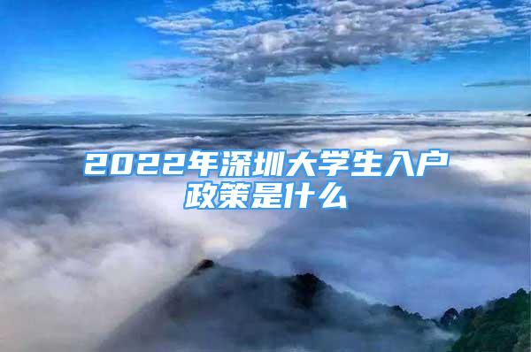 2022年深圳大学生入户政策是什么