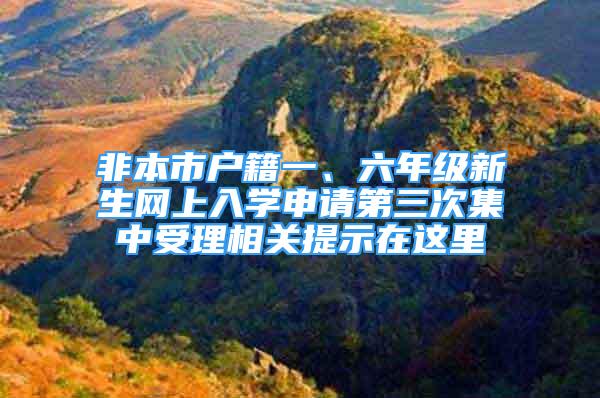 非本市户籍一、六年级新生网上入学申请第三次集中受理相关提示在这里→