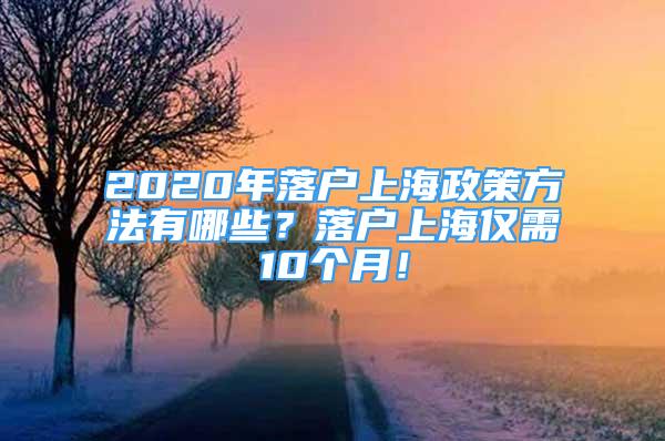 2020年落户上海政策方法有哪些？落户上海仅需10个月！