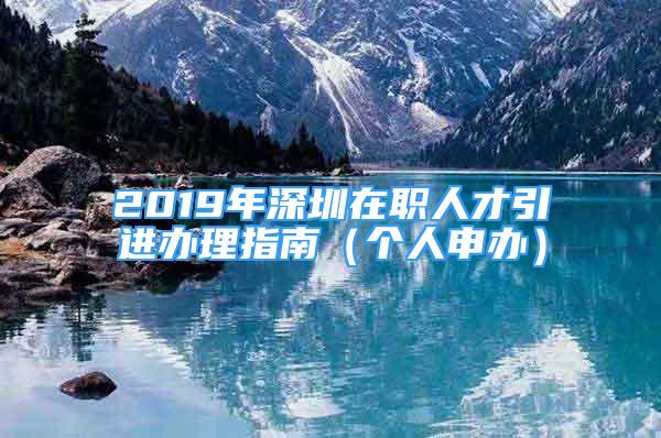 2019年深圳在职人才引进办理指南（个人申办）