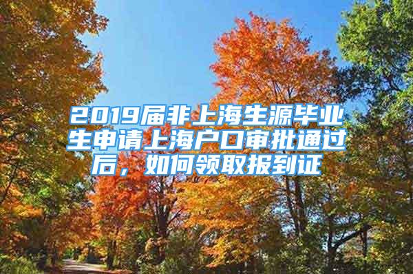 2019届非上海生源毕业生申请上海户口审批通过后，如何领取报到证