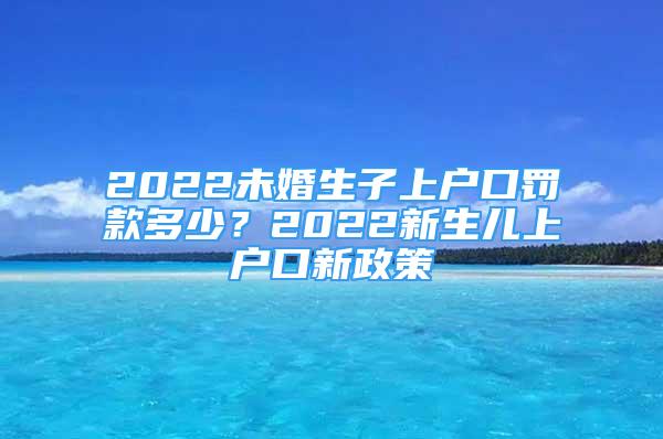 2022未婚生子上户口罚款多少？2022新生儿上户口新政策