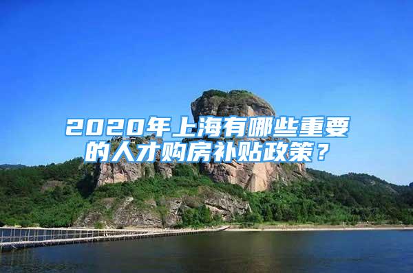 2020年上海有哪些重要的人才购房补贴政策？