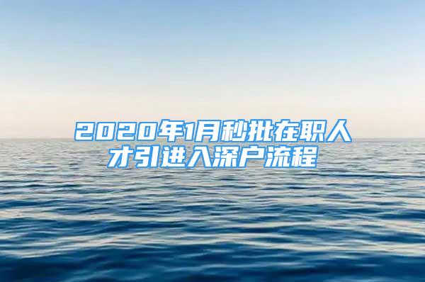 2020年1月秒批在职人才引进入深户流程