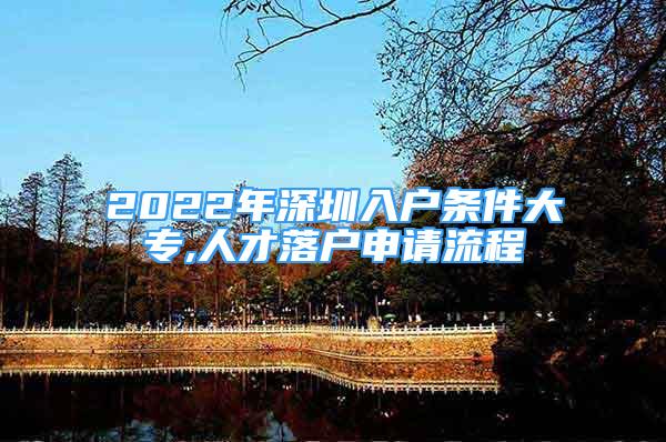 2022年深圳入户条件大专,人才落户申请流程