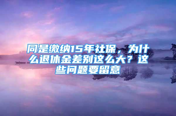 同是缴纳15年社保，为什么退休金差别这么大？这些问题要留意