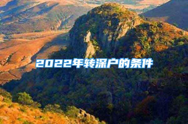 2022年转深户的条件