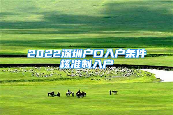 2022深圳户口入户条件核准制入户