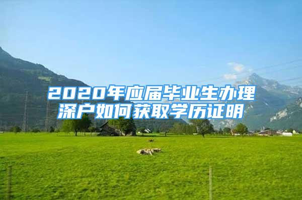 2020年应届毕业生办理深户如何获取学历证明