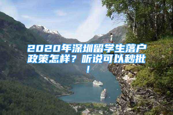 2020年深圳留学生落户政策怎样？听说可以秒批！