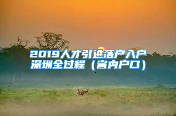 2019人才引进落户入户深圳全过程（省内户口）