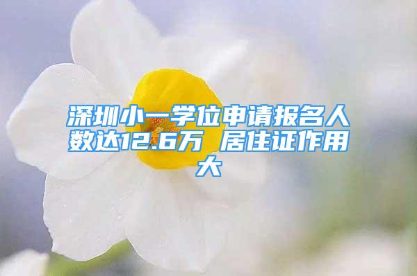 深圳小一学位申请报名人数达12.6万 居住证作用大