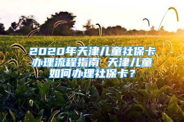 2020年天津儿童社保卡办理流程指南 天津儿童如何办理社保卡？