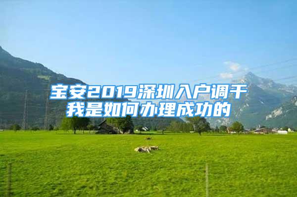 宝安2019深圳入户调干我是如何办理成功的