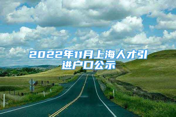 2022年11月上海人才引进户口公示