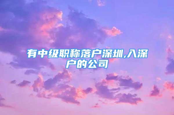 有中级职称落户深圳,入深户的公司