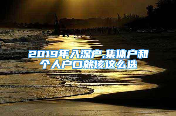 2019年入深户,集体户和个人户口就该这么选