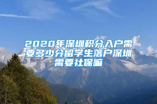 2020年深圳积分入户需要多少分留学生落户深圳需要社保嘛